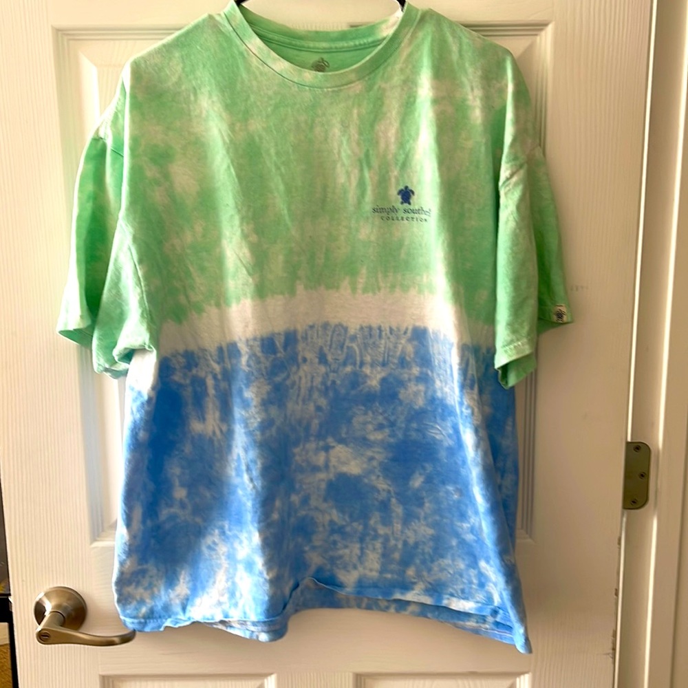 Oversized tie-dyed shirt, workout clothes, beach coverup
